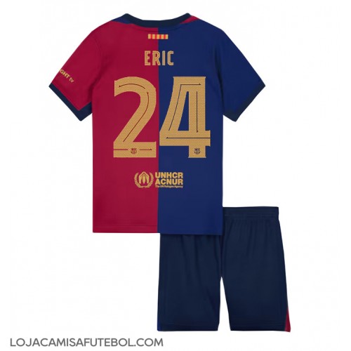 Camisa de Futebol Barcelona Eric Garcia #24 Equipamento Principal Infantil 2024-25 Manga Curta (+ Calças curtas)